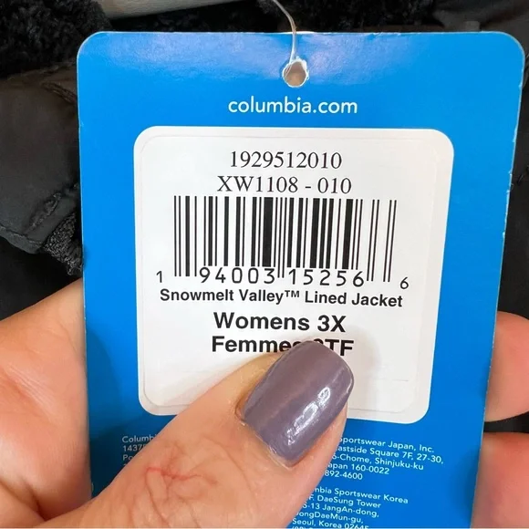 Columbia Plus Size Quilted Hood Puffer Women’s Black Jacket Size 3X NWT